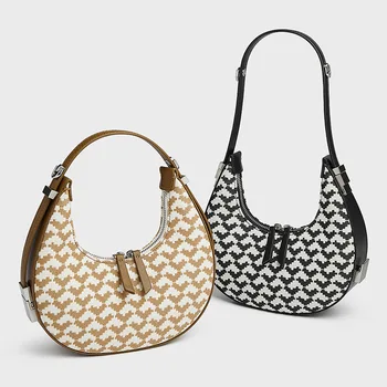 Новая вышитая женская сумка через плечо, портативная, нишевый дизайн, текстура премиум-класса, повседневная модная сумка подмышками. 9