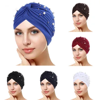 Новая женская мусульманская удобная шапочка для химиотерапии, Шапочка-тюрбан для сна, подкладка для лечения рака, Выпадения волос, Хлопковые головные уборы, складки, Обертывание головы, Аксессуары для волос