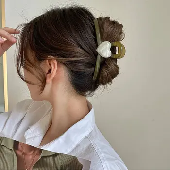 Новая Корейская заколка для волос для девочек в форме милого сердечка, Заколки для волос большого размера, заколка для волос в виде краба, Шикарные Аксессуары для волос в подарок 20