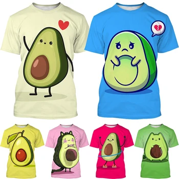 Новая модная футболка с 3D-принтом авокадо, мужская и женская повседневная футболка с фруктами, персонализированная футболка с коротким рукавом 20