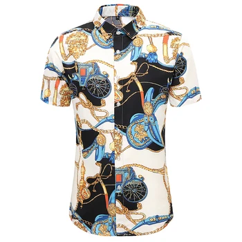 Новая оригинальная Летняя Гавайская рубашка, мужские Модные рубашки с коротким рукавом в стиле ретро, повседневные рубашки для пляжного отдыха больших размеров 7XL