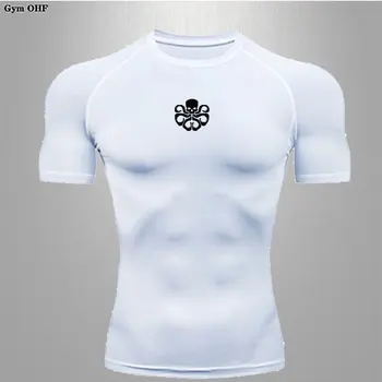 Новая тренировочная рубашка, обтягивающая мужская рубашка, дышащая, с коротким рукавом, с длинным рукавом, для фитнеса, для бега, для тренировок на открытом воздухе