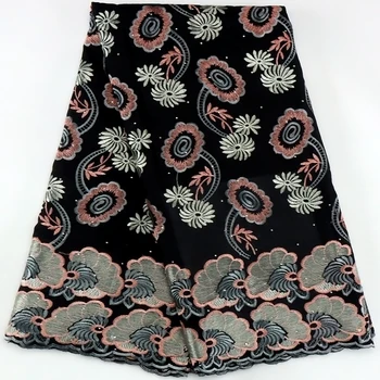Новейшая кружевная ткань из швейцарской вуали 2023, Африканская вышивка, хлопковое кружево с камнями для Нигерии, пошив повседневных платьев 7