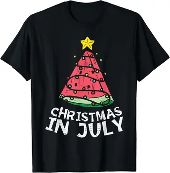 Новое ограниченное количество забавных летних футболок, Рождество в июле, арбуз, Рождественская елка 7