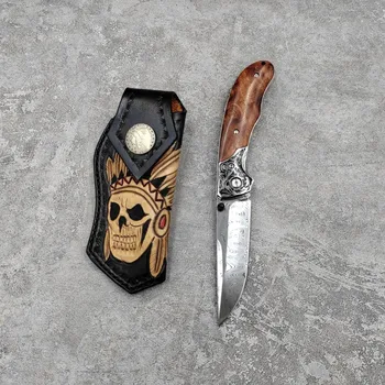 Новое поступление, Шведский Порошковый Дамасский складной нож для самообороны, Инструмент EDC для выживания в кемпинге, Портативные Охотничьи карманные ножи 7