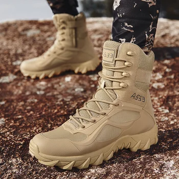 Новые мужские кожаные ботинки в стиле милитари высокого качества от бренда Special Force Tactical Desert Combat Мужские ботинки Уличная обувь Ботильоны 13