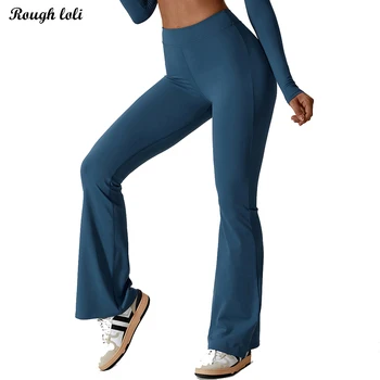 Новые расклешенные леггинсы для йоги для женщин, широкие брюки для йоги, леггинсы для спортзала с высокой талией, спортивные колготки из мягкой ткани, Элегантные леггинсы для танцев 5
