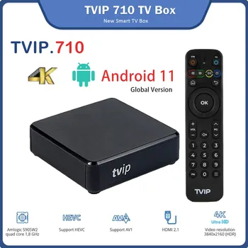 Новый TVIP710 Smart Box Android 11.0 TV BOX 4K HD 1G 8G Amlogic S905W2 Медиаплеер TVIP 710 VS телеприставка TVIP530 3