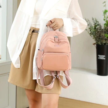 Новый модный мини-рюкзак из высококачественной водонепроницаемой нейлоновой ткани, женский рюкзак для покупок, женская сумка через плечо, маленькая сумка 7