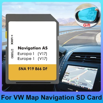 Новый ПОДЛИННЫЙ 2022 для VW MIB2 Откройте для себя мультимедийную карту спутниковой навигации обновите SD-карту КАК V17 Navi GPS 32GB Europe Card 17