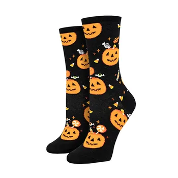Носки для экипажа на Хэллоуин, Тыквы, Призрак Ведьмы, Забавные красочные носки для женщин и мужчин 16