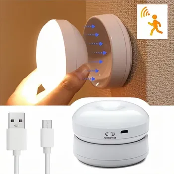 Ночник в спальне, датчик движения, USB светодиодная лампа с выключателем, перезаряжаемые индуктивные светильники для кухни, лестницы, шкафа, прихожей