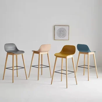 Обеденный стул Nordic Relax Для гостиной, Расслабляющий Деревянный Роскошный Пластиковый обеденный стул, Барные дизайнерские шезлонги, Высокая Библиотечная мебель GG 16
