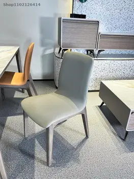Обеденный стул из массива дерева Nordic home, современный обеденный стул из ясеня с мягкой сумкой, стул со спинкой, простой стул для маленькой квартиры, чистый красный стул 9