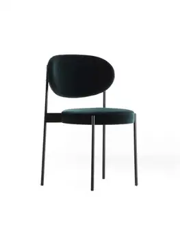 Обеденный стул из скандинавского железа, простой современный стул, дизайнерское кресло из ткани для домашнего кафе, отеля, табурета для отдыха 5