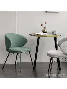 Обеденный стул с мягкой обивкой, стул для домашнего отдыха, современный минималистичный стул для переговоров в ресторане и отеле, Легкий Роскошный обеденный стул 20