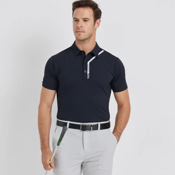Одежда для гольфа, летняя мужская футболка с короткими рукавами, Быстросохнущий тонкий топ, деловая рубашка-поло для отдыха, спортивная майка 20
