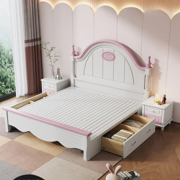 Односпальная детская кровать из массива дерева, простота, современный Европейский стиль, Европейская детская кровать Cama Infantil Мебель для спальни QF50TC 6