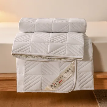 Односпальная кровать, наматрасник Татами, мягкий дышащий спальный коврик для студенческого общежития, детская кровать, стеганый коврик, двуспальная кровать 16