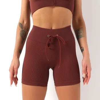 Однотонные женские бесшовные спортивные шорты для подтяжки ягодиц, быстросохнущие спортивные шорты для фитнеса, штаны для йоги с высокой талией, шорты 15