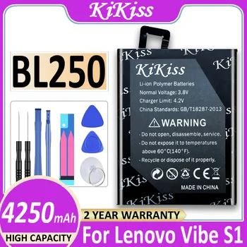 Оригинальный Аккумулятор KiKiss BL250 4250mAh Для Lenovo VIBE S1 S1c50 S1a40 VIBE S1Lite S1La40 Аккумулятор Аккумуляторные Батареи Телефона 9