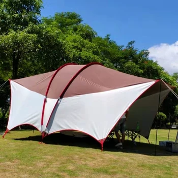 Открытый солнцезащитный козырек с двойным каркасом, устойчивый к ультрафиолетовому излучению, сверхбольшая палатка, тент, пляжный кемпинг, универсальный навес