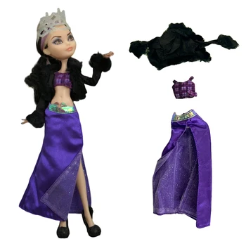 Официальный Комплект NK Noble Princess, 1 Комплект на Каждый день: Черное Пальто + Топ + Блестящая Юбка Для Куклы Monstering High, Игрушки Для Послеобеденного Чаепития. 5