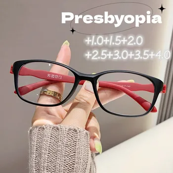 Очки для чтения с линзами TR90 HD, Модные Очки для пресбиопии, блокирующие синий свет, Мужские И женские Квадратные прозрачные очки для дальнего обзора, 9