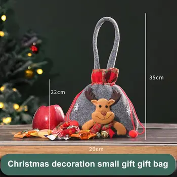 Пакеты для рождественских подарков со шнурком Практичные подвесные пакеты для рождественских подарков Праздничные мультяшные подарочные пакеты на шнурке для упаковки 18