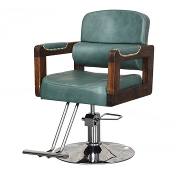 Парикмахерские кресла в европейском ретро стиле, скандинавское простое парикмахерское кресло, мебель для салона красоты, Парикмахерское кресло для бритья лежа 13