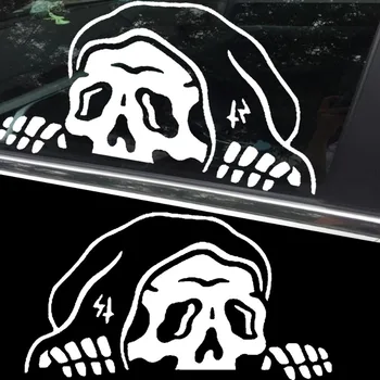 Персонализация автомобильных наклеек с черепом, наклейка на заднее стекло кузова автомобиля, наклейка на лобовое стекло, скелет, призрак, череп, декоративные наклейки