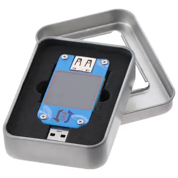Пластиковый USB-детектор амперметра напряжения с медно-синим дисплеем, USB-тестер, мультиметр, серебристый, 4-24 В постоянного тока, тест скорости кабелей зарядного устройства 19