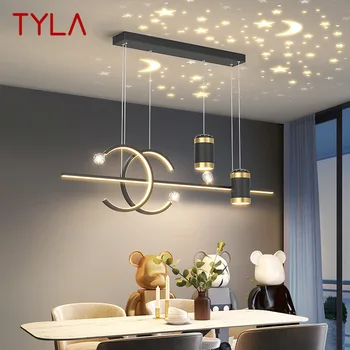 Подвесные светильники TYLA Nordic, современные креативные светодиодные светильники с проекцией Звездного неба для декоративной домашней столовой 17