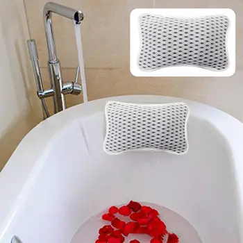 Подушка для ванны Эргономичный дизайн Подушка для ванны Поддержка шеи и спины Подушка для ванны с присоской для домашней ванной комнаты 6