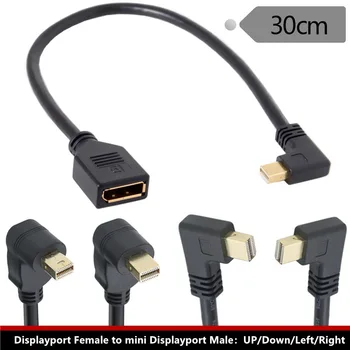 Позолоченный 4K разъем Mini DisplayPort для подключения мужского локтя к шине DP, большой кабель для подключения женского DP к mini DP для подключения мужского дисплея 8