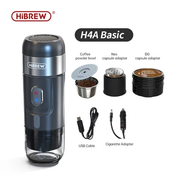 Портативная Кофемашина HiBREW для Автомобиля и Дома, Кофеварка Expresso DC12V Подходит для Nexpresso Dolce Pod Capsule Coffee Powder H4A 16