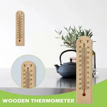 Портативный комнатный термометр для теплицы из 1 шт., практичный квадратный термометр для сада, Деревянный термометр 13