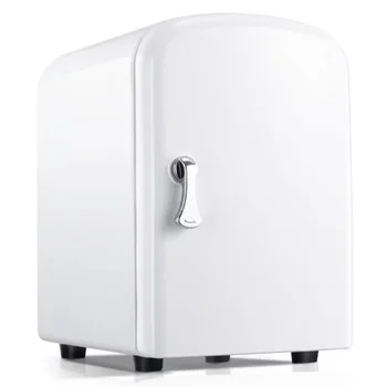 Портативный холодильник объемом 4 л, персональный мини-холодильник, холодильник-охладитель и грелка, без фреона, для офиса, автомобиля, спальни, белый 4