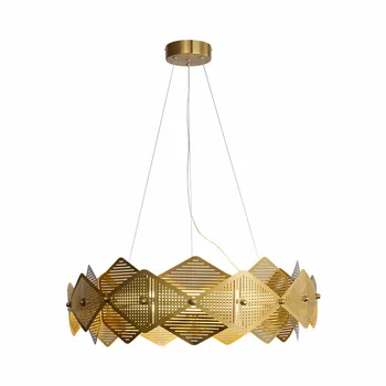 Постмодернистская креативная люстра из нержавеющей стали, Итальянская минималистичная светодиодная подвесная лампа для домашнего декора на потолке, блеск для декора комнаты 9