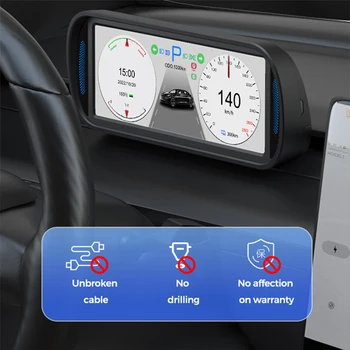 Приборная панель HUD Высокоточный цифровой HUD 6,8-дюймовый экран Цифровой спидометр Умный автомобильный спидометр для Tesla модель 3 Y 2019-2022 4