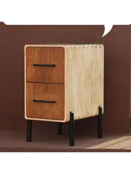 Прикроватная тумбочка из массива дерева для спальни, дополнительная прикроватная тумбочка, японский шкафчик, прикроватная тумбочка для детской комнаты, узкий шкаф в минималистском стиле 12