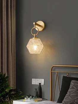 Прикроватный настенный светильник в постмодернистском стиле, роскошная спальня, теплый кабинет, гостиная, фон для прохода, настенный светильник в скандинавском стиле, светодиодная лампа 10