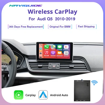 Проводной и Беспроводной интерфейс CarPlay Android Auto от NAVIGUIDE для Audi Q5 2009-2015, функции Воспроизведения AirPlay Mirror Link Car Play 16
