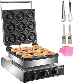 Производитель, Коммерческая Машина Для приготовления пончиков на 9 отверстий, Машина Для приготовления Пончиков мощностью 2000 Вт, Коммерческая Машина для приготовления пончиков с двусторонним нагревом, для Home & Co 13