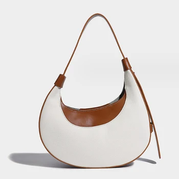 Простая дизайнерская сумка подмышками Высококачественная сумка через плечо Седельная сумка New Moon Bend Повседневная женская сумка 18