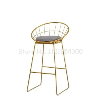 Простой стульчик для кормления, простые барные стулья из кованого железа, золотой табурет, современные стулья, обеденный стул, стулья для отдыха в скандинавском стиле 4