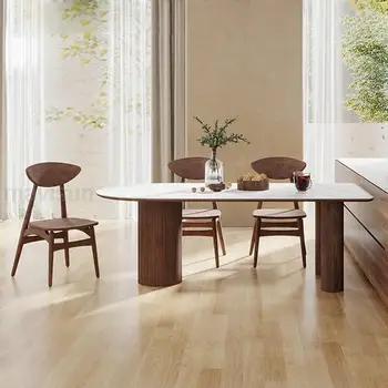 Простота Кухонной мебели из массива дерева, столешницы из каменной плиты и опорной доски толщиной 25 мм, обеденного стола, деревянных столовых приборов 3