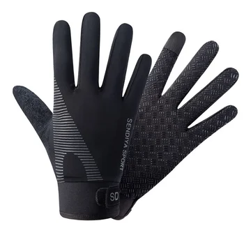 Противоскользящие перчатки для защиты от сенсорного экрана, легкие перчатки на весь палец для весны-лета, перчатки для катания на горных велосипедах на открытом воздухе, нескользящие 3