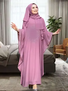 Рамадан Макси Абая Дубай Джалабия Африканские Платья Для Женщин Ислам Турция Мусульманский Хиджаб Комплекты Платьев Robe Femme Musulmane Кафтаны 2