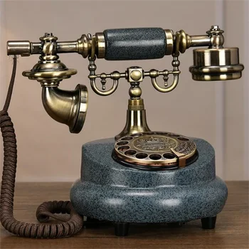 Ретро Стационарный телефон Бытовой Антикварный Ностальгический старомодный проигрыватель Европейский Проводной стационарный телефон для дома 13